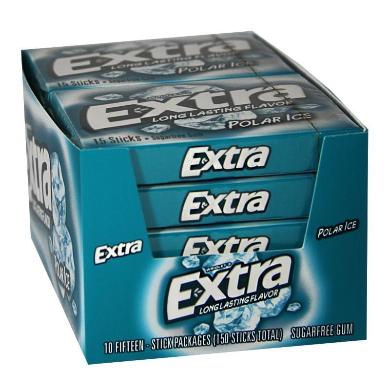 40 Wholesale Wrigley's Extra Polar Ice Gum - 15 Sticks