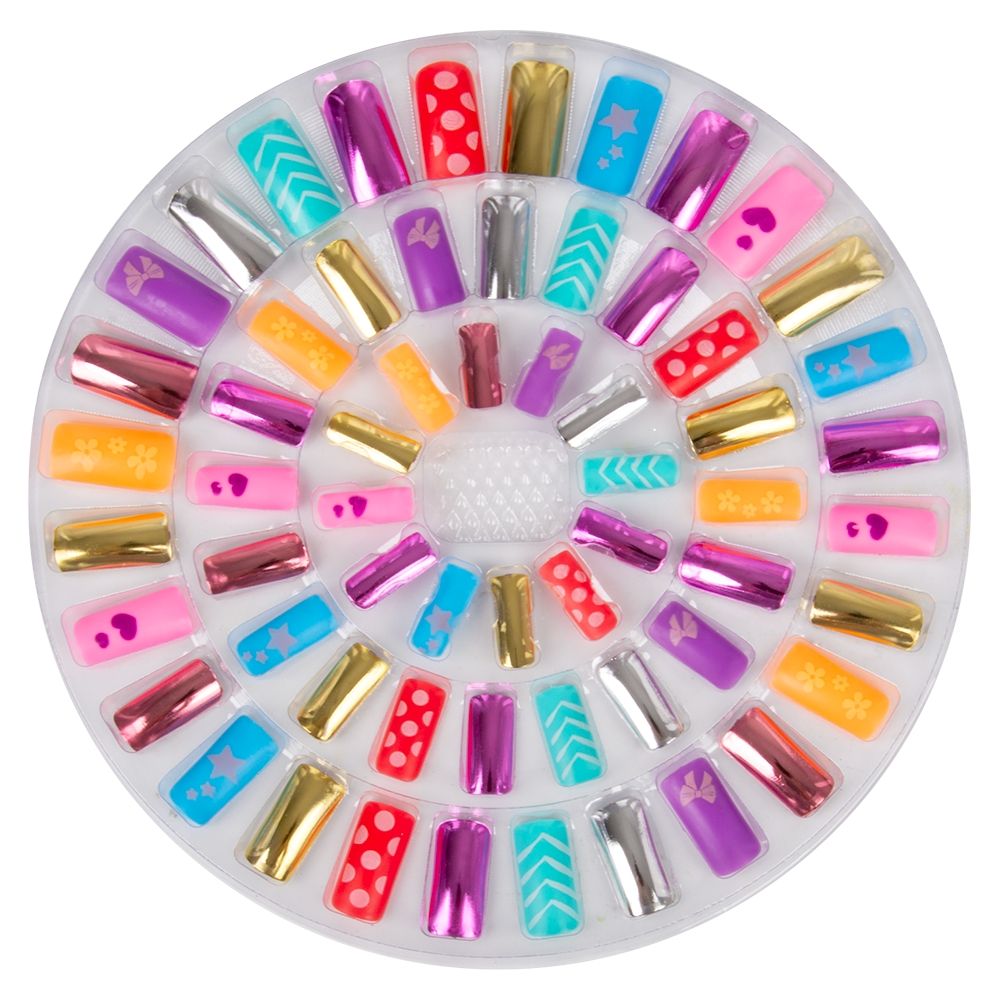 144 pieces DoublE-Sided Glossy Adhesive Nail Set 60pc - Girls Toy Sets