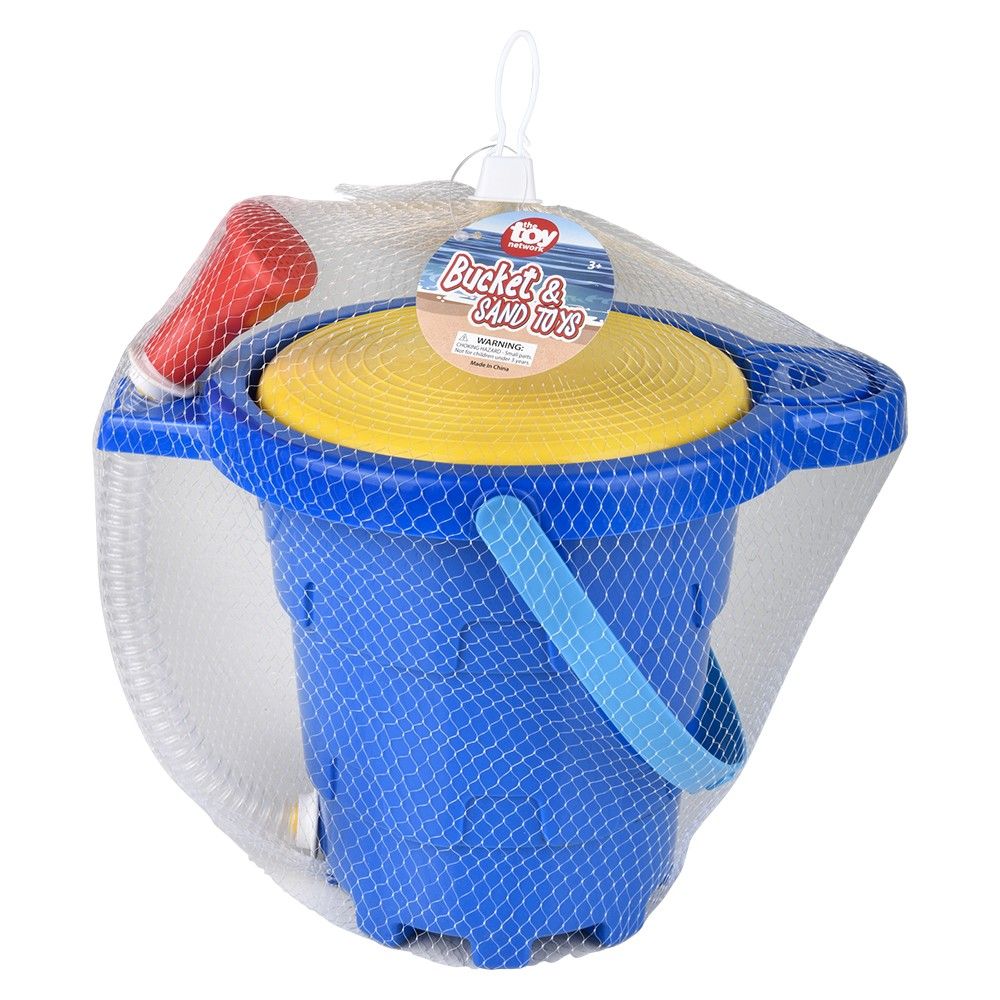 4 pieces of Large Bucket With 9pc Sand Toys