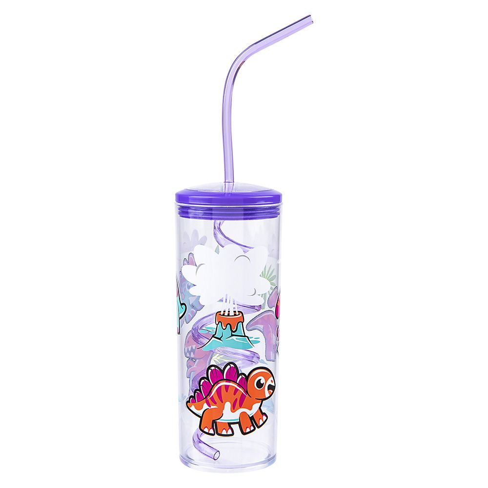 48 pieces Dinosaur Cup With Twisty Straw 11oz - Drinking Water Bottle