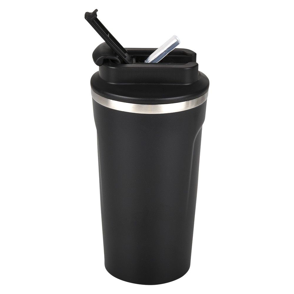 24 pieces 17oz Double Wall Dual Flip Lid Black Tumbler - Drinking Water Bottle