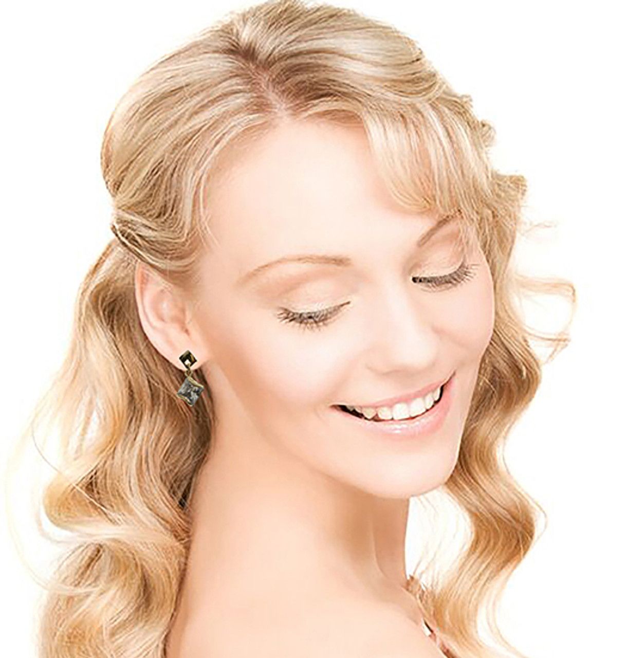 60 Wholesale Gold Tone Cubic Zirconia Dangle Earrings