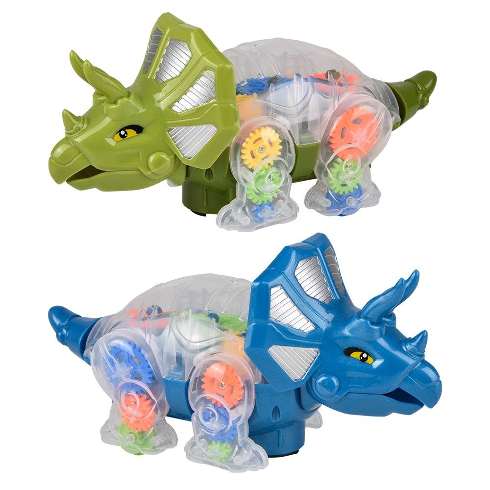 24 pieces 9.25" LighT-Up Gear Triceratops - Light Up Toys