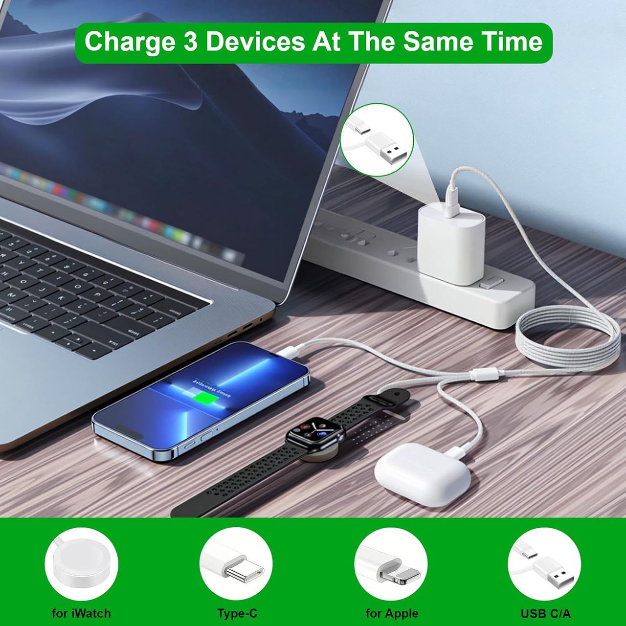 48 pieces Gen Tek 5-IN-1 Universal Rapid Charging Cable - 10 ft - Wires and Cables