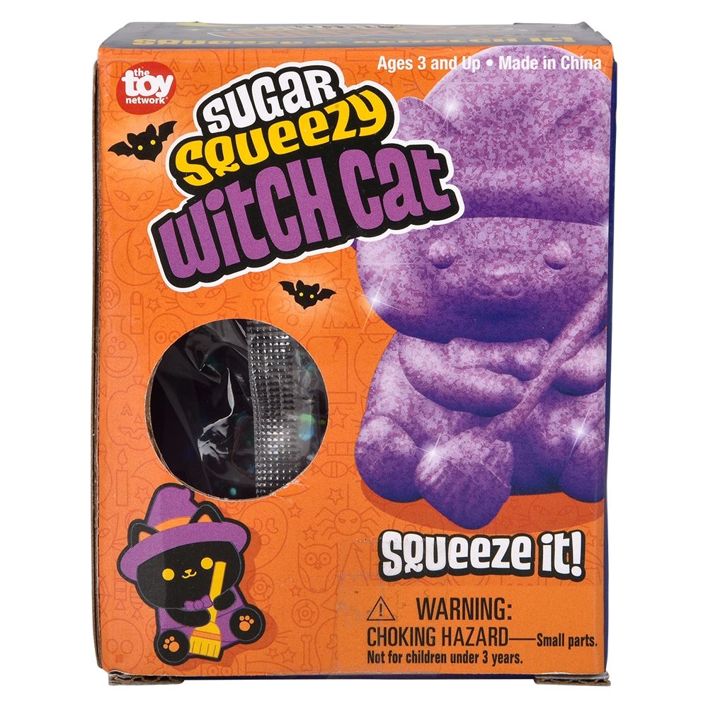 24 Wholesale (t) Jumbo Sugar Squeezy Halloween Witch Cat 4"