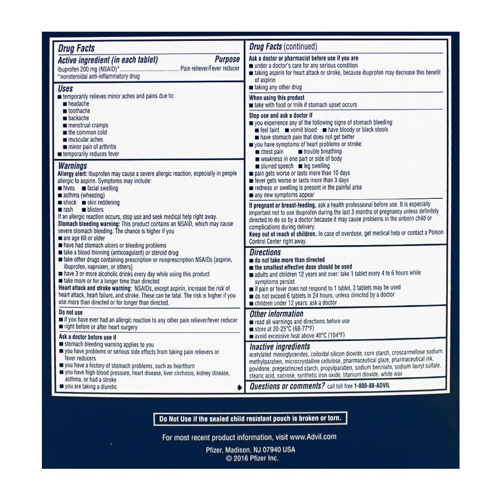 24 Pieces Travel Size Ibuprofen - Card Of 4 - Pain & Allergy Relief for Donation