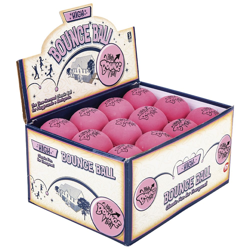 144 Pieces 2.5" Rubber Pink High Bounce Ball - Balls