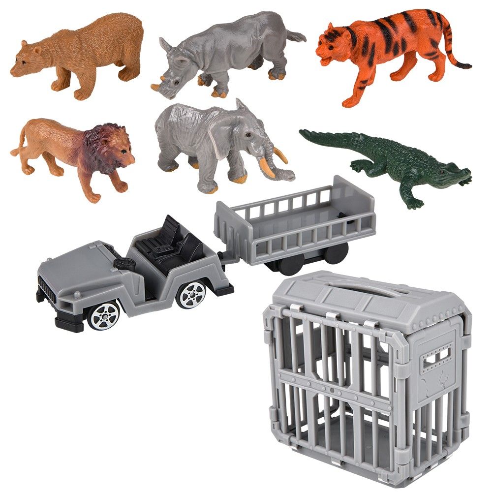 8 pieces Zoo Mobile Veterinarian Set - Boys Toy Sets