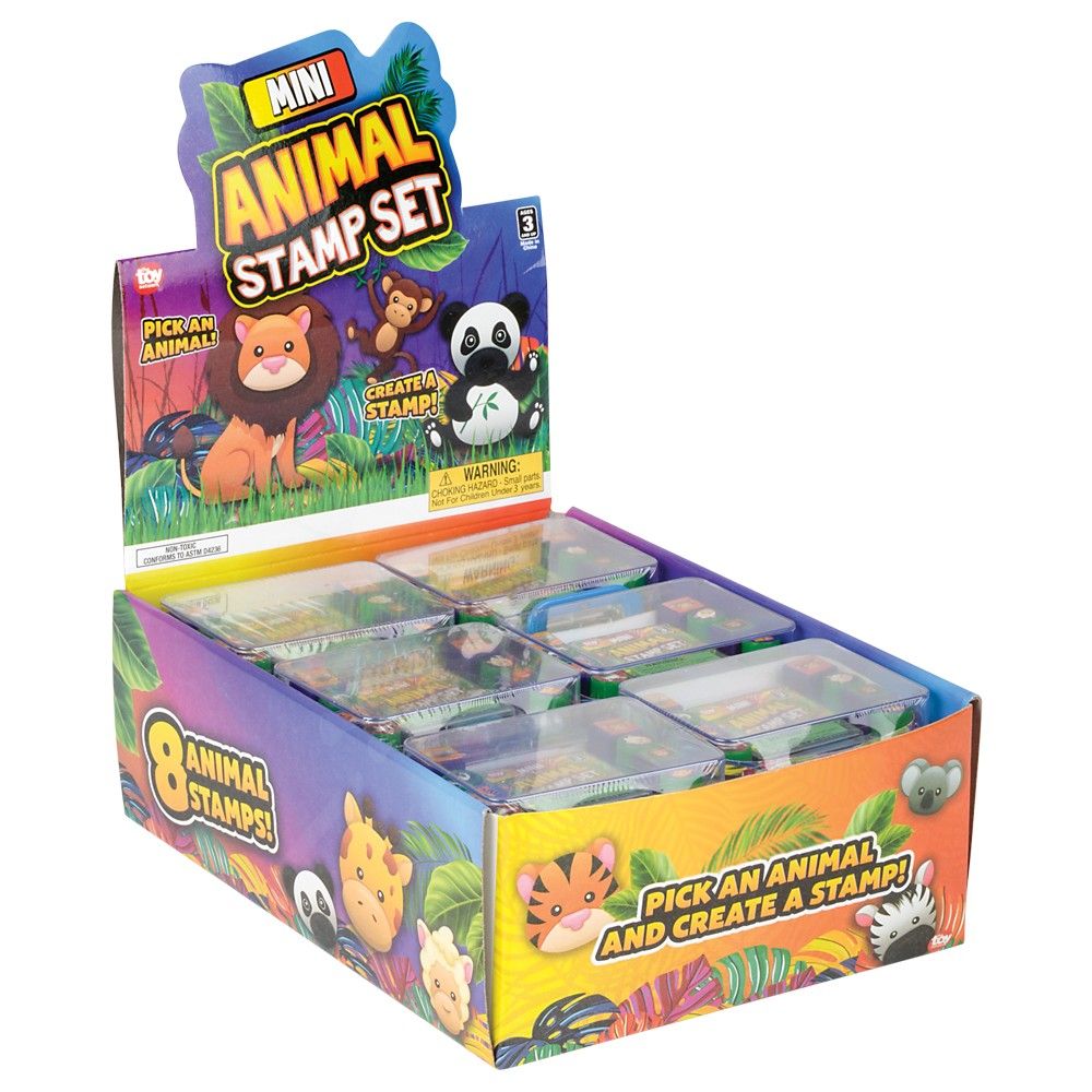 144 pieces Mini Animal Stamp Set 3x2 Inch - Craft Tools