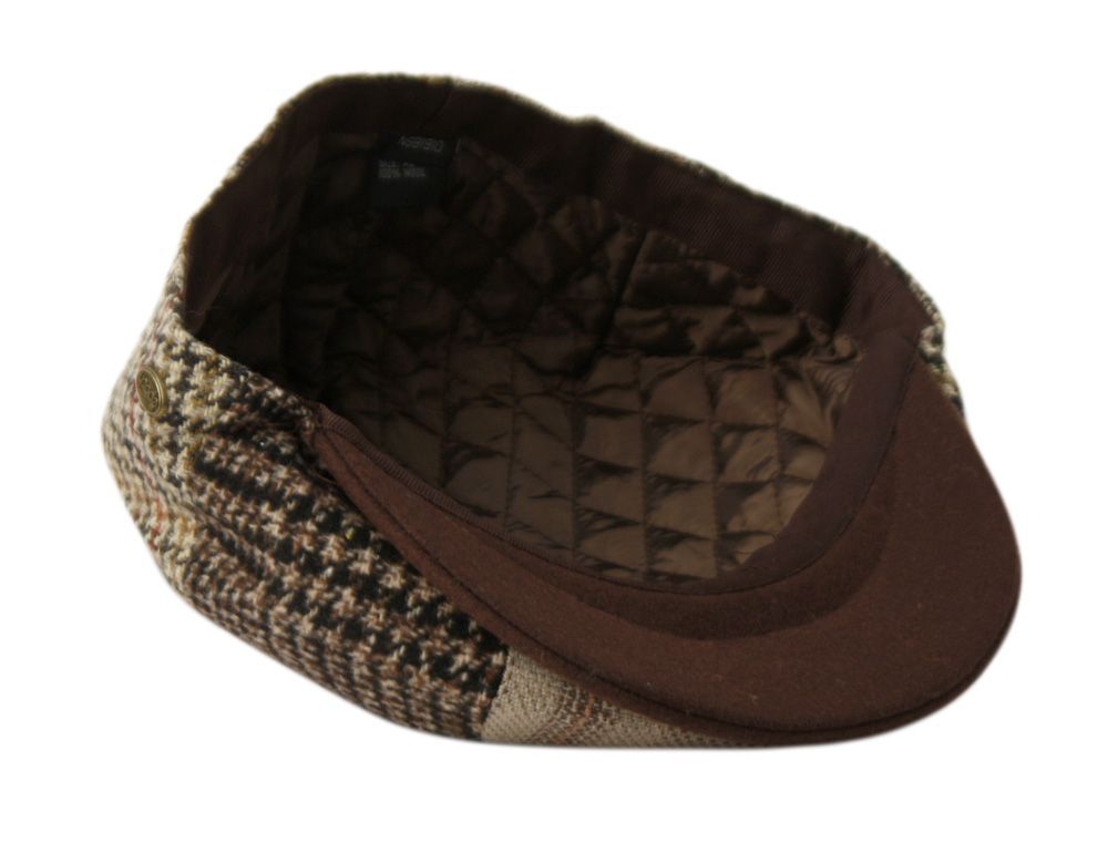 6 Wholesale Multi Patch Work Wool Blend Newsboy Cap Assorted