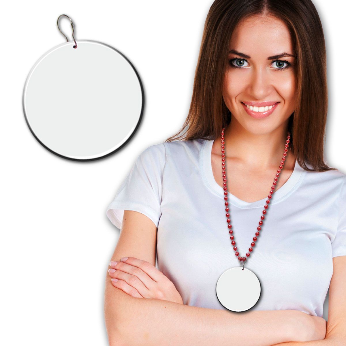 72 Wholesale White Plastic 2 1/2 inch Medallion