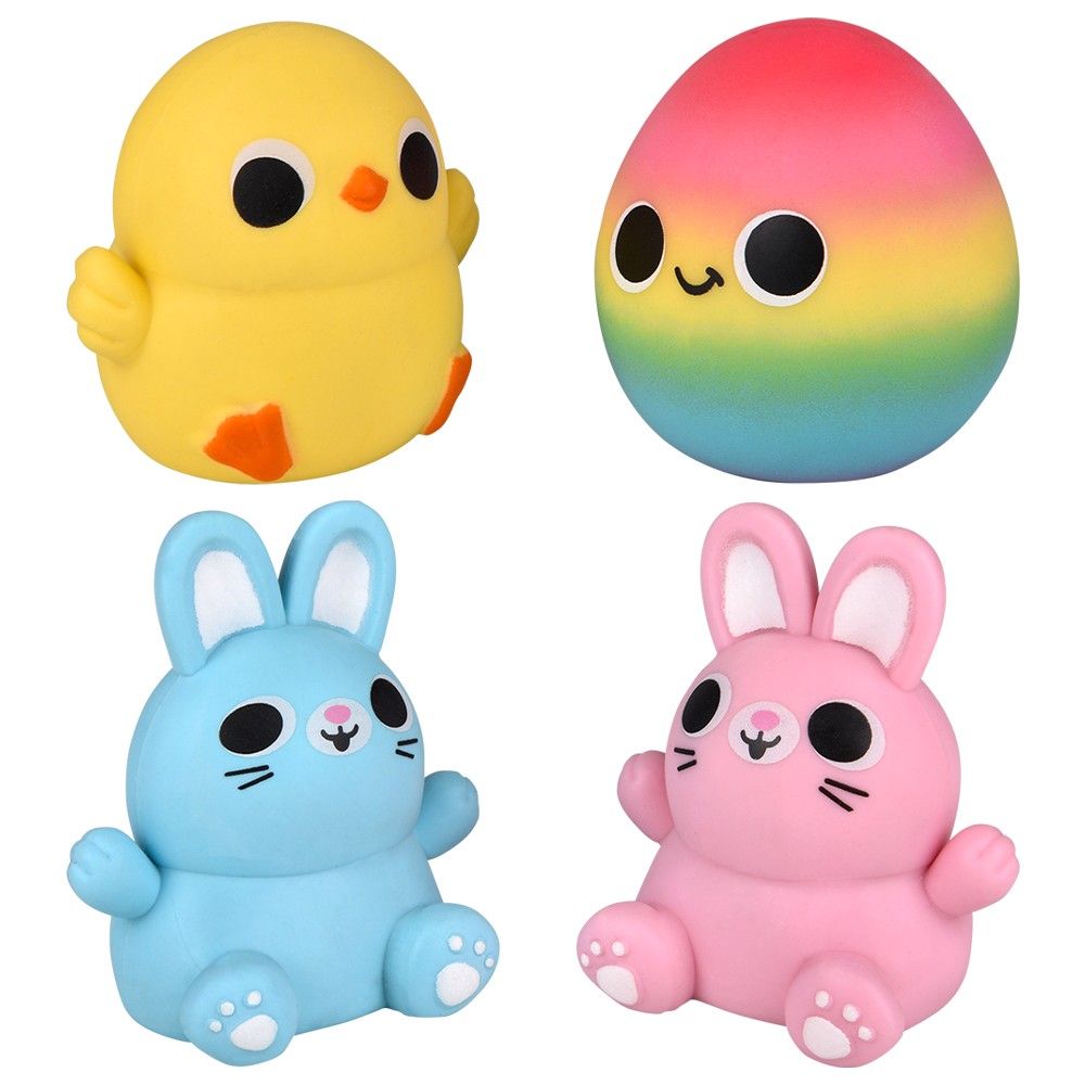 144 of Easter Squish Stretch Assortment 2.75 inch -3.25 inch 