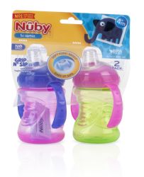 24 Wholesale Nuby 2 Handle Grip N' Sip Cup 8 Oz 2-Pk