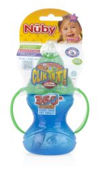 24 Wholesale Nuby 2 Handle CliK-It Flip N' Sip Cup, 8 oz for 12 Months up
