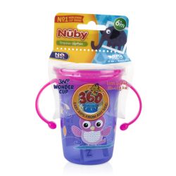 12 Pieces Nuby Printed 2-Handle 360 Wonder Cup, 8 oz - Baby Accessories