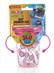 24 Wholesale Nuby 2-Handle Printed 360 Wonder Cup