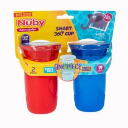 48 Wholesale Nuby Smart 360 No Spill Cup, Assorted Colors, 10 Oz, 2 Pack