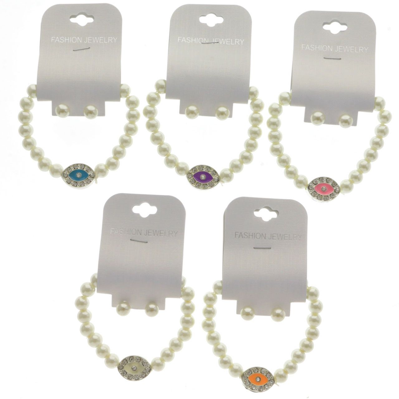 60 Wholesale White Beaded Bracelets With Stud Earrings