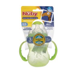 12 Wholesale Nuby 3-Stage Wide Neck Bottle To Cup, 8 oz