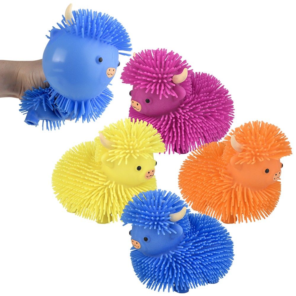 96 of 5 inch Highland Cow PuffeR-Assorted Colors