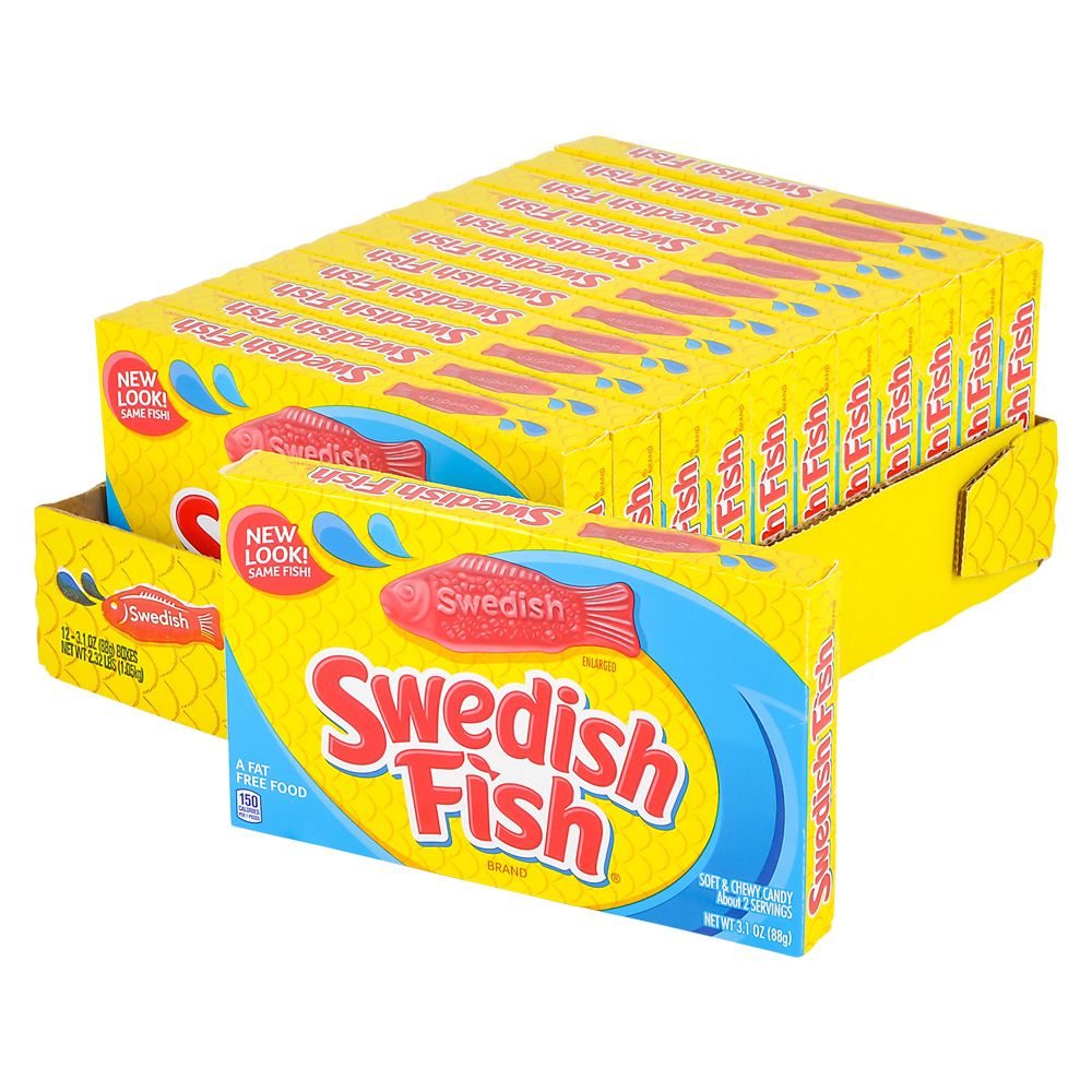 12 pieces Swedish Fish Red Theater Box Candy 12pc - Spray Bottles