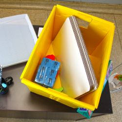 4 Pieces of Yellow Plastic Storage Postal Tote