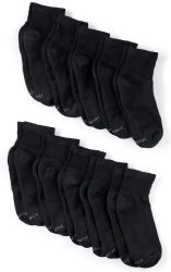 180 Pairs Hanes Woman Black Cushioned Low Cut Ankle Socks, Shoe Size 5-9 - Womens Ankle Sock