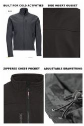 12 Pieces of Mens Waterresistant Soft Shell Full Zip Jacket In Black B