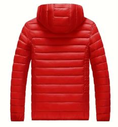 12 of Mens Packable DowN-Like Hooded Puffer Jacket Red C