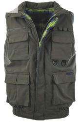 12 Pieces of Big Mens Multiple Pocket Water Resistant Utility Padded Vest Olive