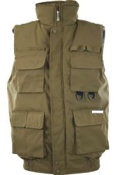 12 Pieces of Big Mens Multiple Pocket Water Resistant Utility Padded Vest Tan