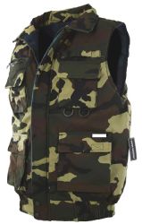 12 of Mens Camouflage Multiple Pocket Water Resistant Utility Padded Vest Green