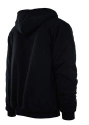 12 Pieces of Mens Solid FuR-Lined Zip Up Hoodie Sweatshirt Black C