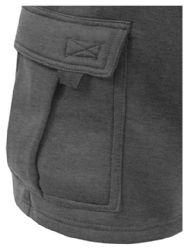 12 Pieces of Big Mens Cargo Pocket Fleece Sweat Shorts Charcoal