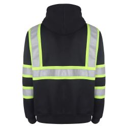 6 Pieces of Big Mens Hoodie Hivis Visibility Safety Hooded Zip Sweatshirt