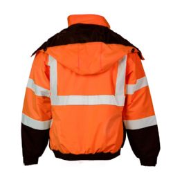 12 Pieces of Mens Highviz Class 3 Heavy Weight Padded MultI-Pocket Hooded Jacket Orange C