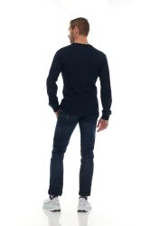 24 Pieces Men's Thermal Long Sleeve Shirt In Navy Size S - Mens Thermals