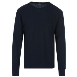 Yacht And Smith Men's Thermal Long Sleeve Shirt In Navy Size L