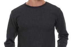 Yacht And Smith Men's Thermal Long Sleeve Shirt In Gray Size 2xl