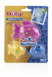 24 Wholesale Nuby Bath Squirters 3 Piece set 6 Months up