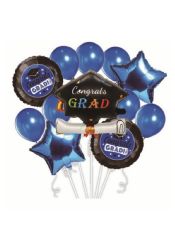 24 Pieces 12pc Graduation Balloon Kit Blue - Graduation
