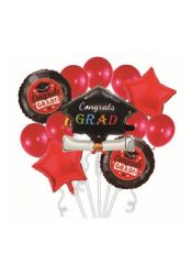 24 Pieces 12pc Graduation Balloon Kit Red - Graduation