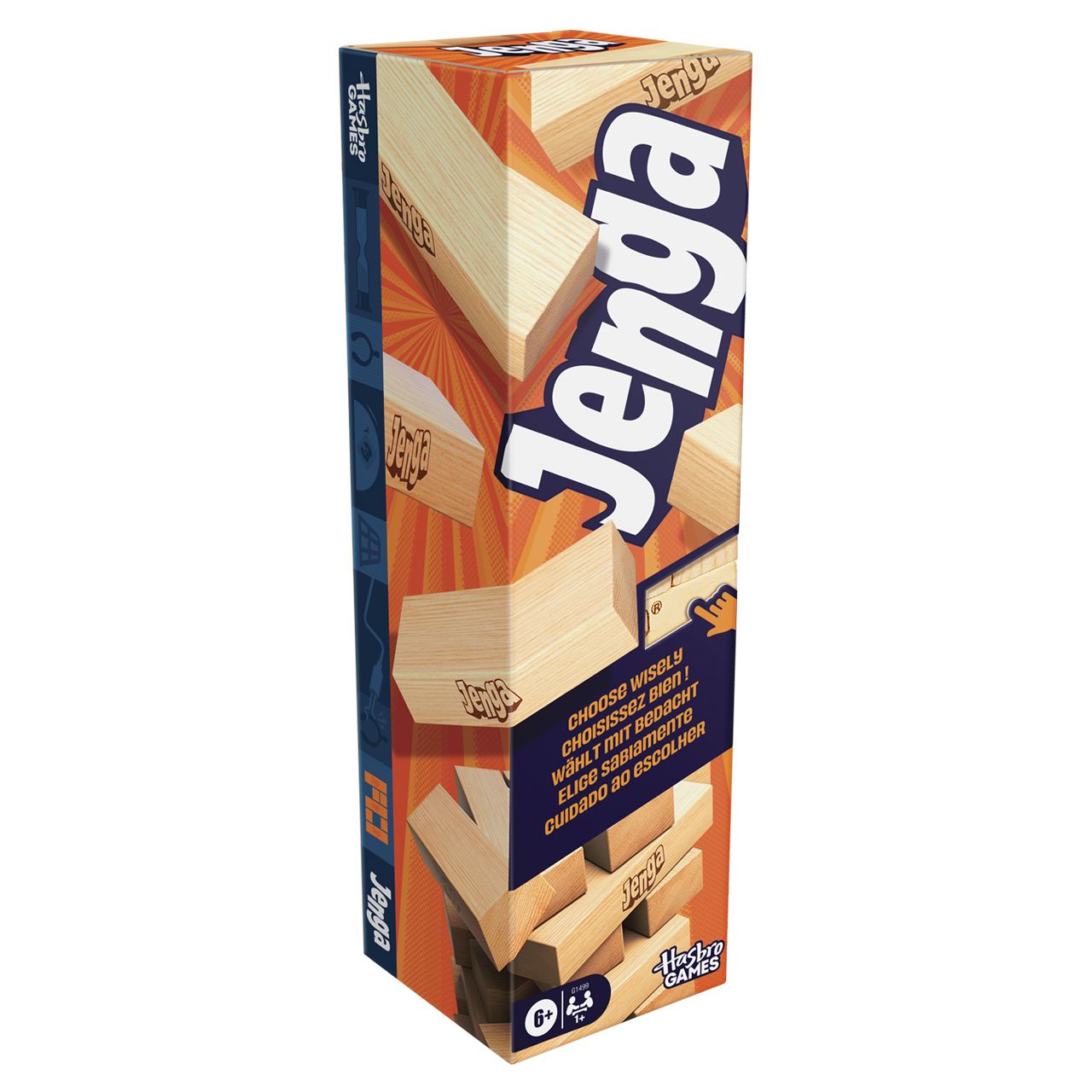 9 pieces Hasbro Jenga Classic Wood Block Stacking Game - Outdoor Recreation