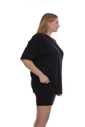 36 Pieces of Womens Oversized Cotton Crew Neck Short Sleeve T-Shirts Black, X-Large
