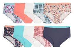 Girls Clothing Kit 12 Pairs White Crew Socks & 12 Pcs Girls Underwear & 12 Backpacks