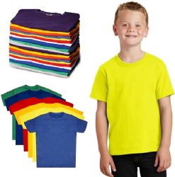 72 Pieces Kids Youth Cotton Assorted Colors T Shirts Size M - Boys T Shirts