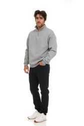 Mens Cotton Fleece Line Quarter Zip Sweat Shirt Assorted Colors Size Medium