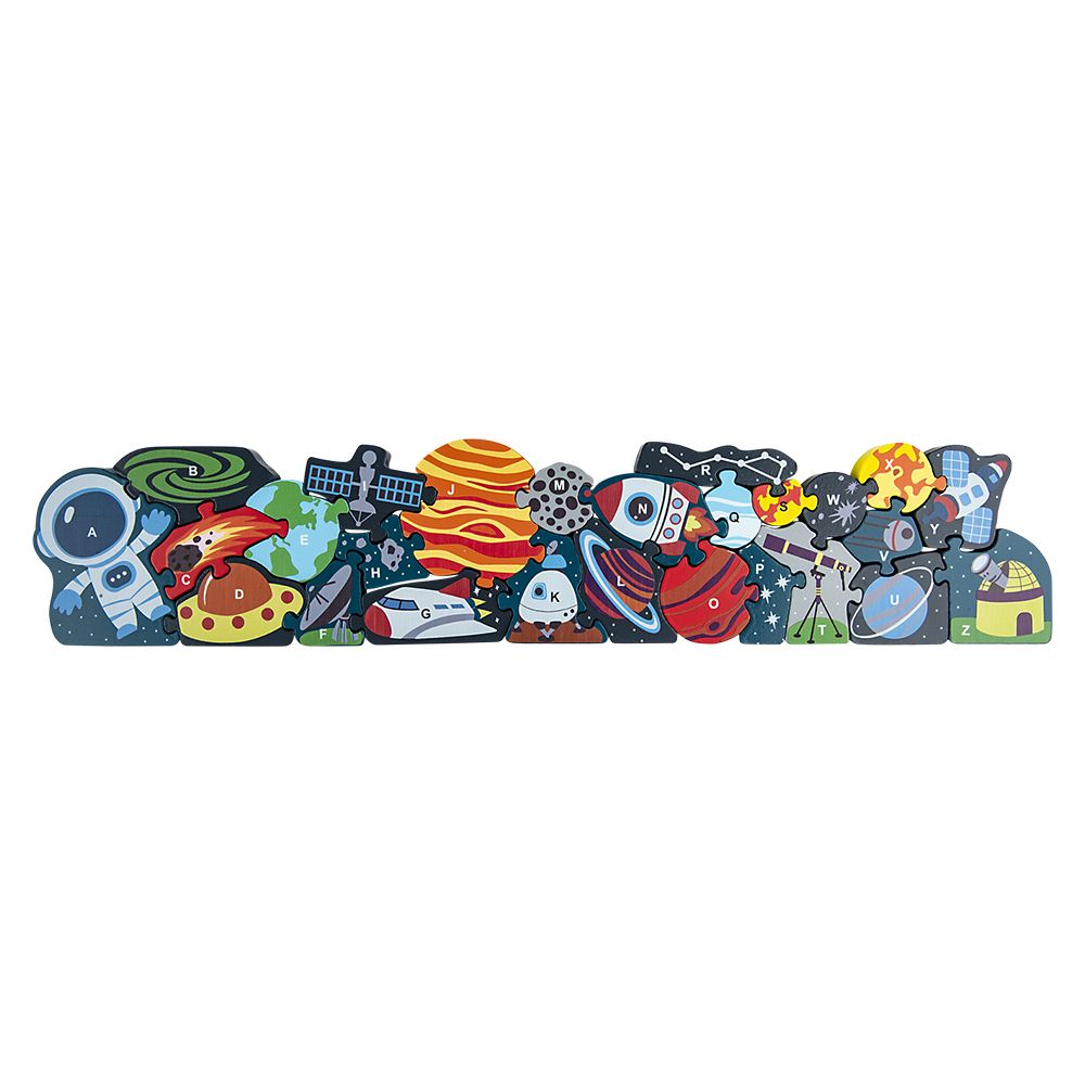18 pieces of 23" X 5" 26pc Alphabet Outer Space Puzzle