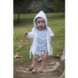 24 of White Terry Hooded Bath Robe