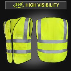 20 Wholesale Deluxe Adult High Visibility Safety Vest With Clear ID Pocket